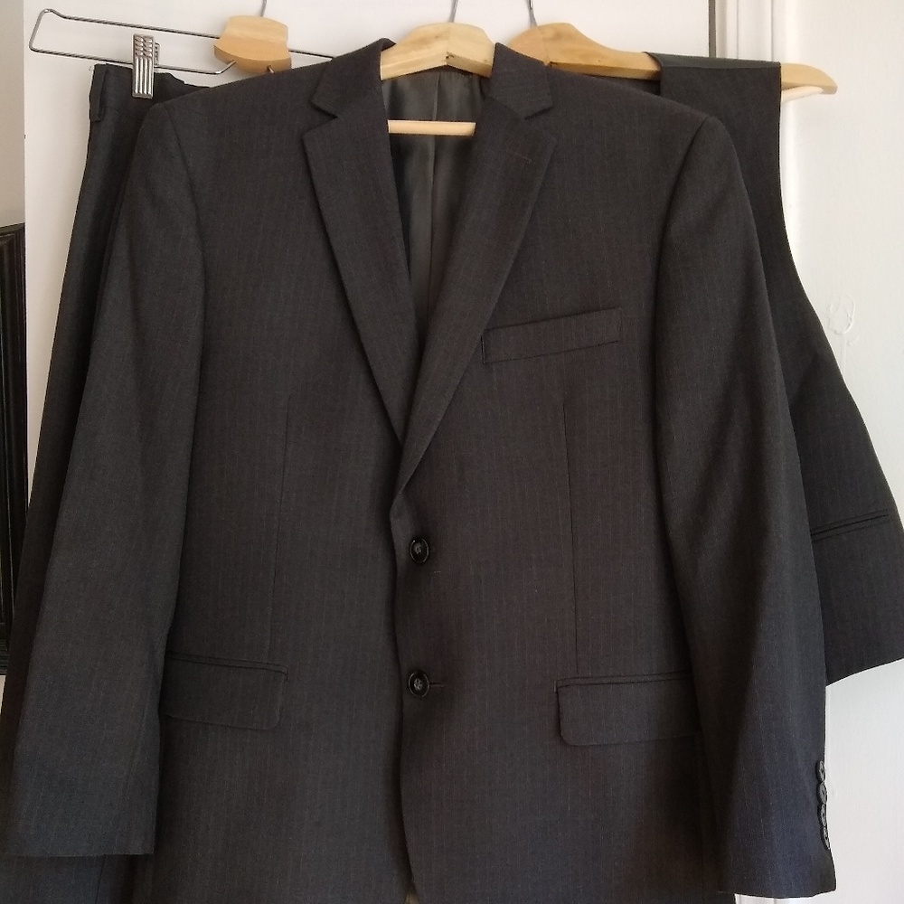 Charcoal Calvin Klein Three Piece Suit
